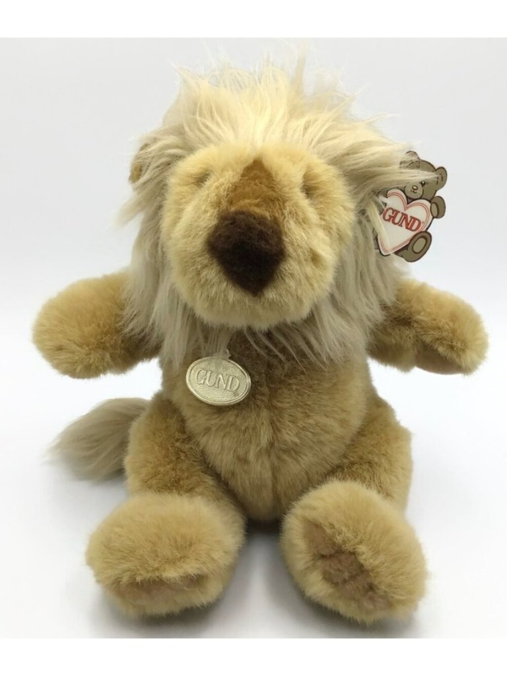Vintage 1988 GUND Casey Lion Plush 10” Tan Stuffed Animal Toy